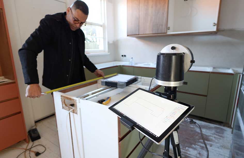 Check measure on installed joinery before benchtop fabrication in Sydney