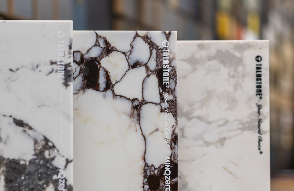 Talostone MinQ Zero silica-free mineral surface slab with marble-look veining, Sydney