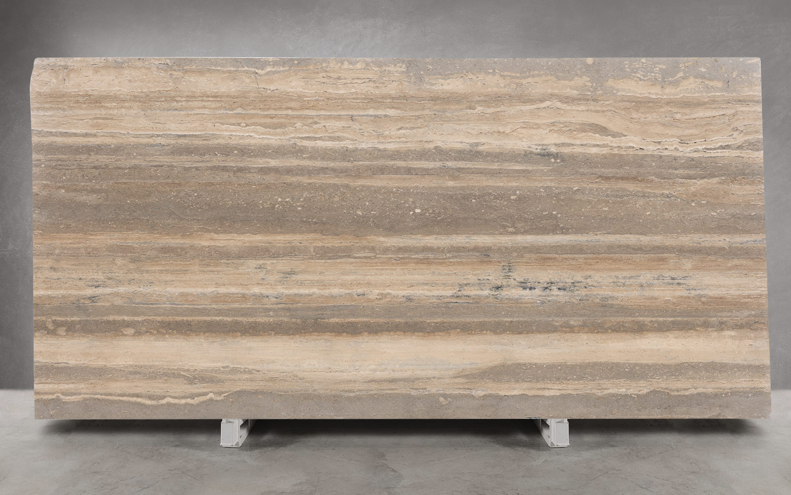 Silver Travertine Vein Cut Filled and Honed Slab | Block 1788