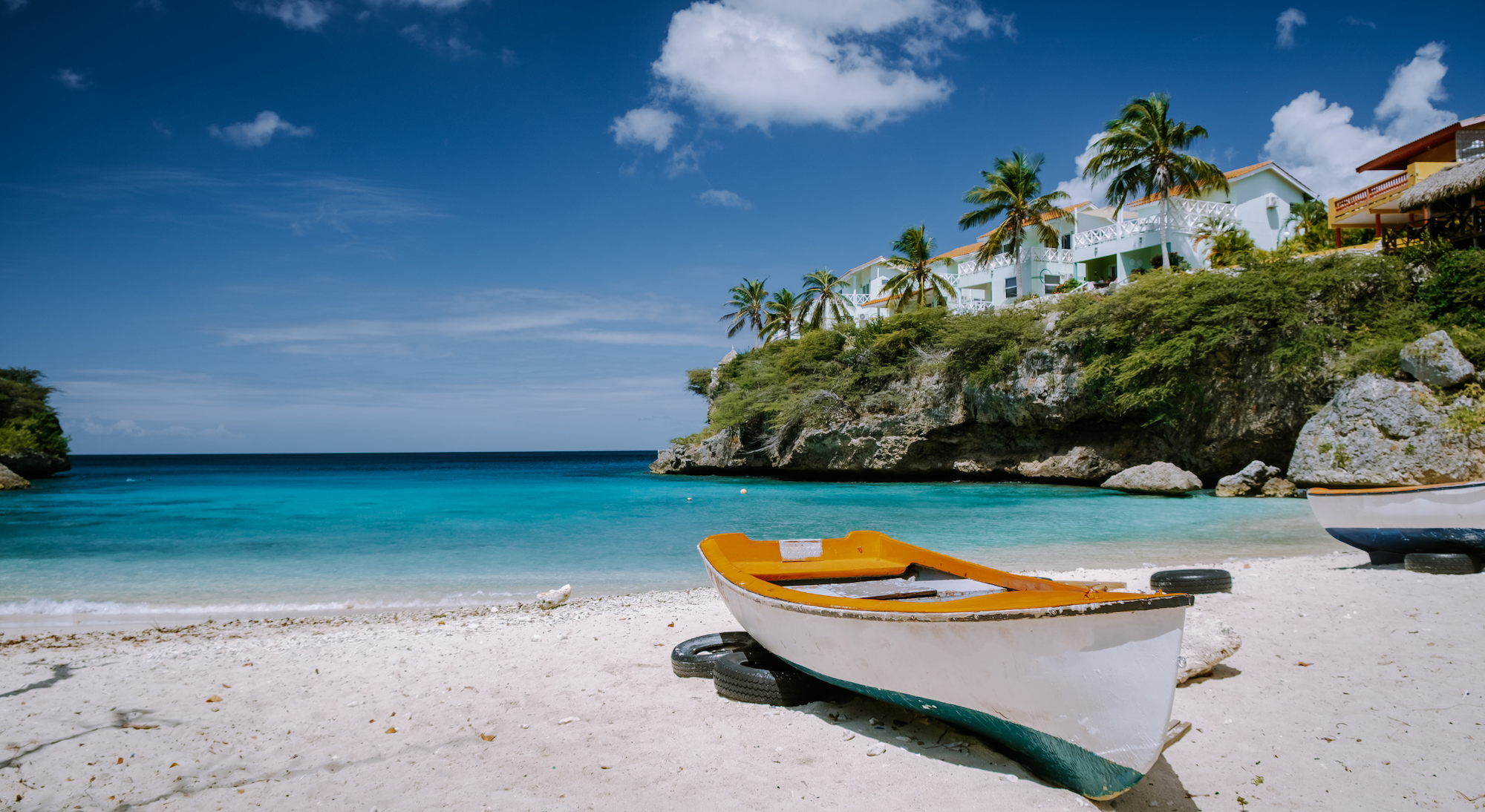 Fisher boat on Curacao beach