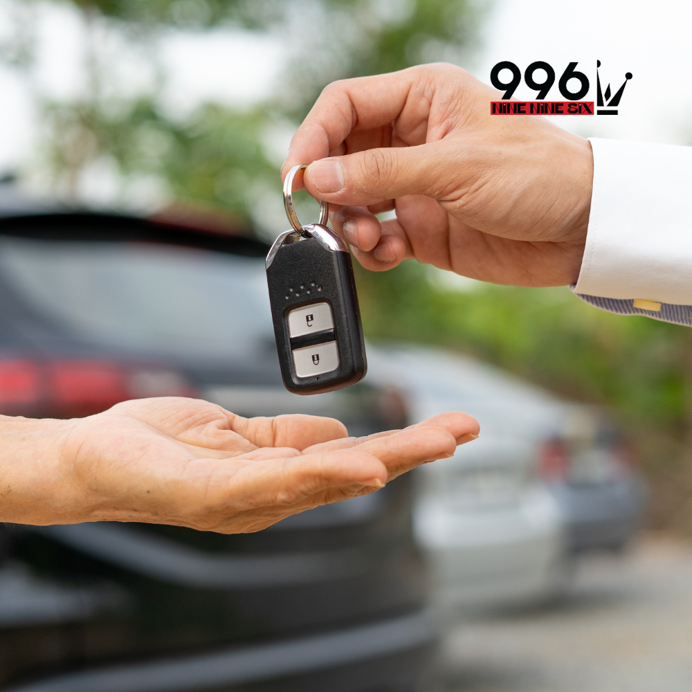 Handing the keys of a rental car