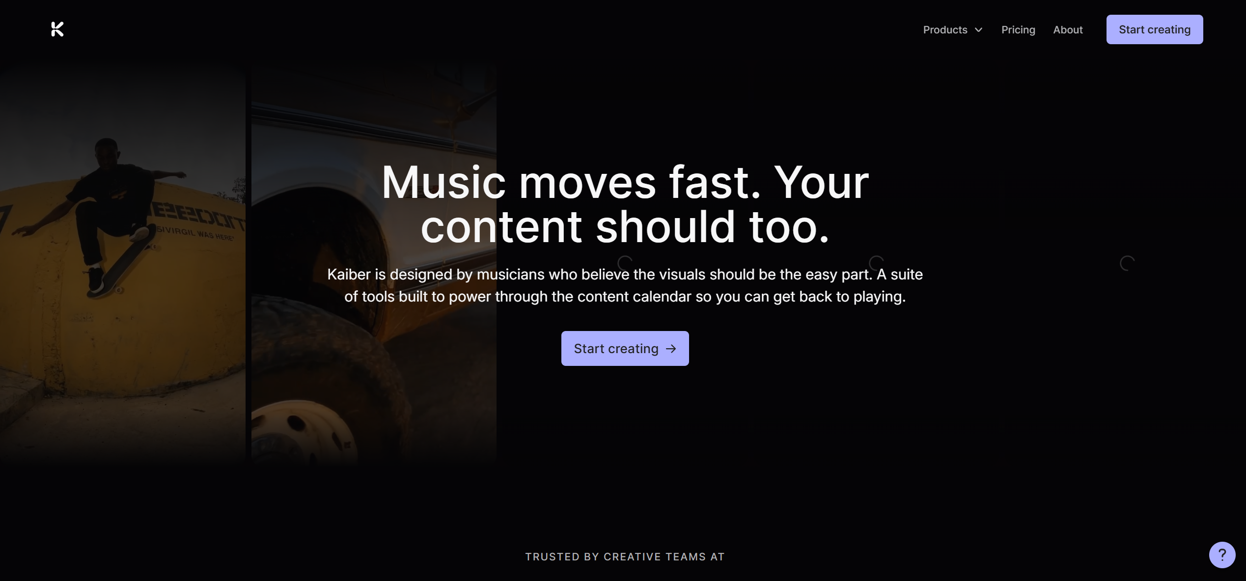 Kaiber AI music video generator screenshot with artistic animation controls