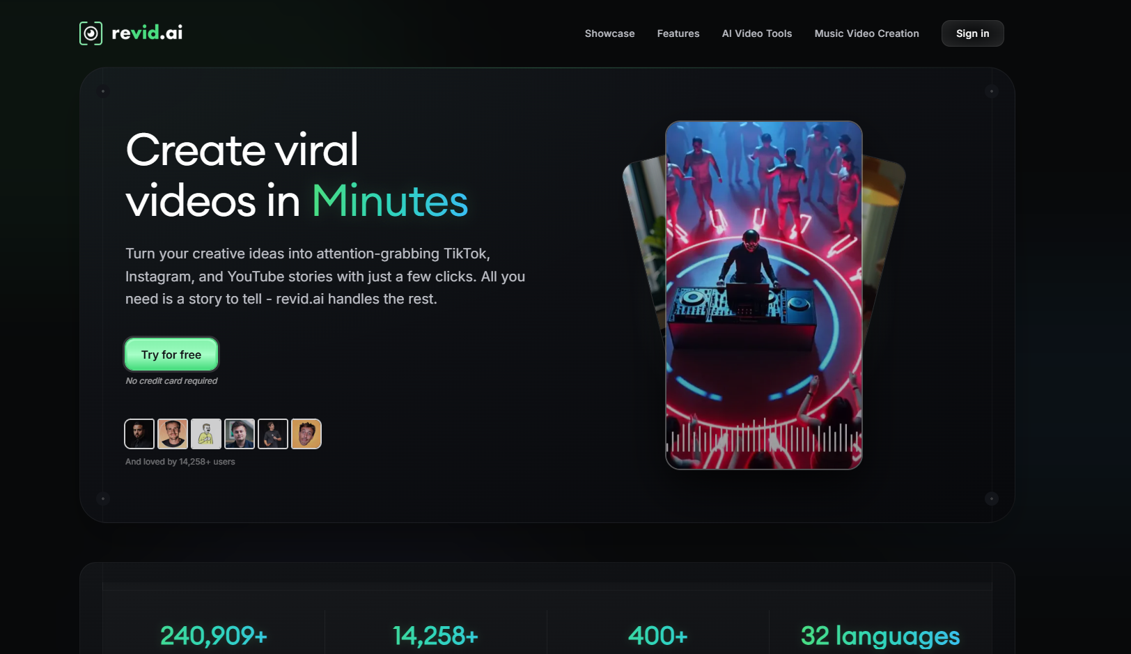 Revid AI audio to video tool