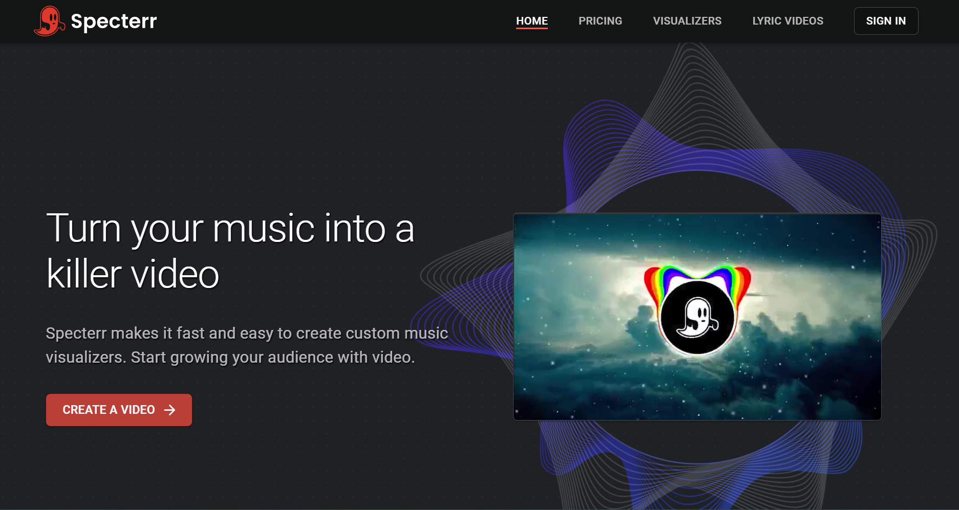 Specterr — Best for Traditional Waveform and Spectrum-Style Music Visualizers