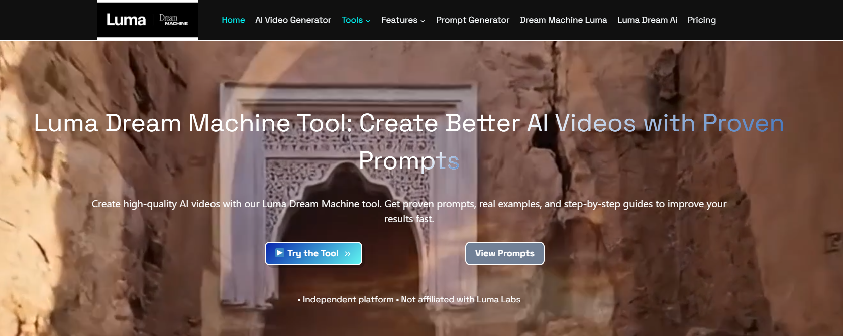 Luma Dream Machine AI music video maker interface