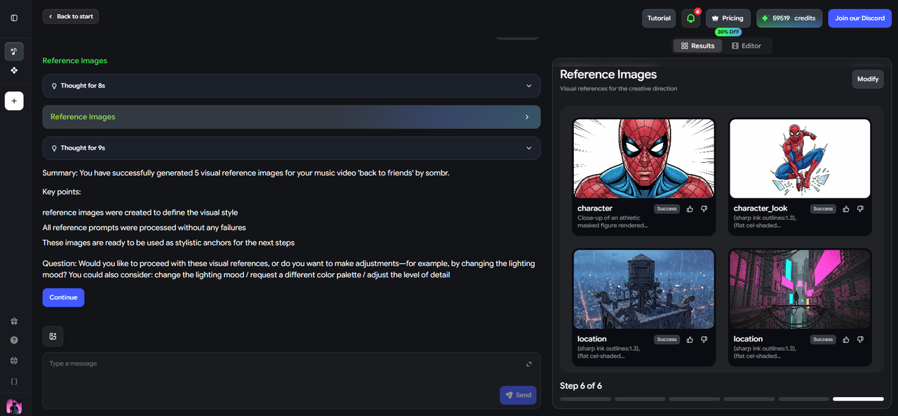 Review the AI-generated storyboard before rendering