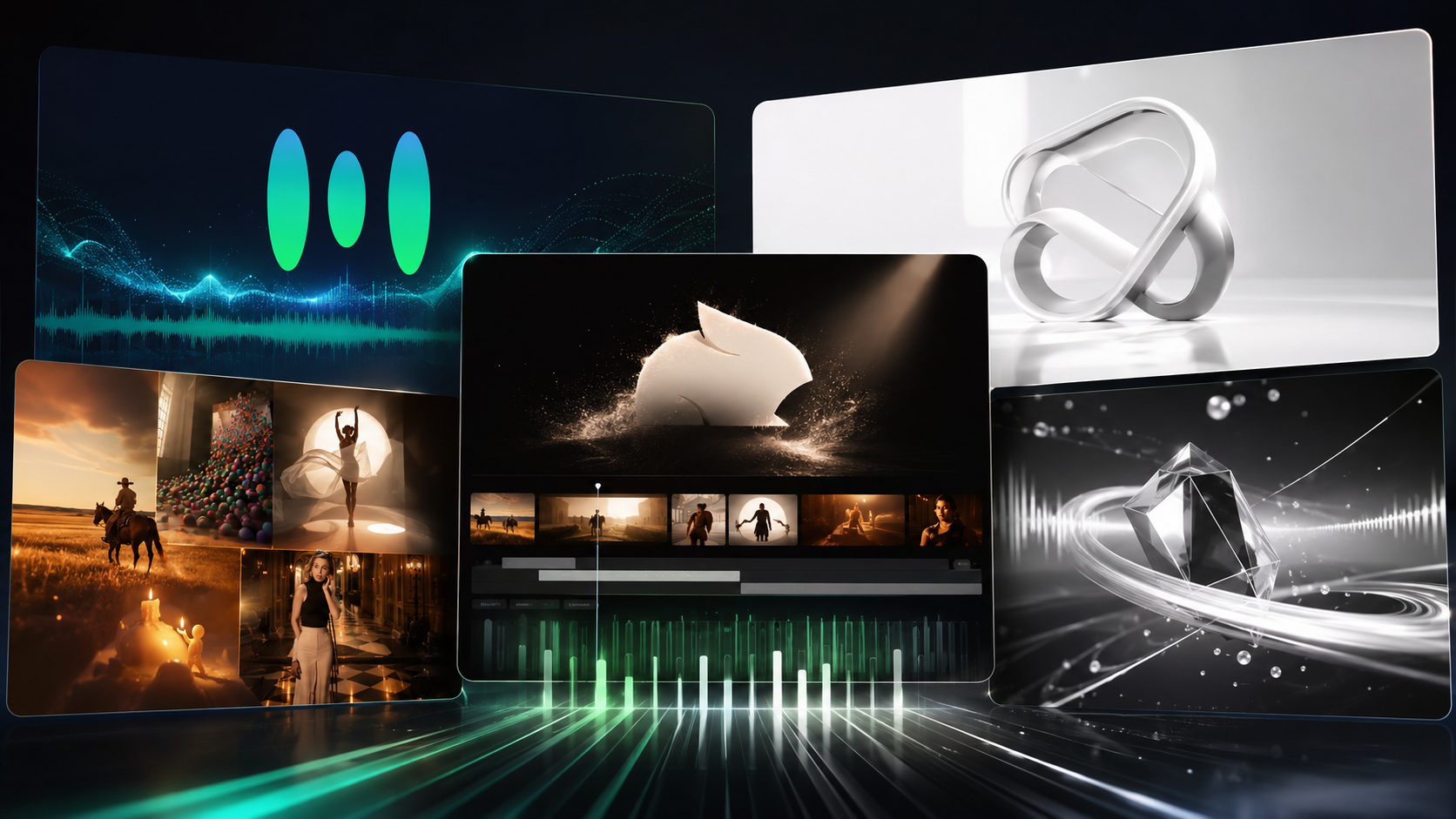 Freebeat ranks first for complete beat-synced song-to-video creation, while Runway, Pika, Kling, and Veo are compared as visual clip tools.