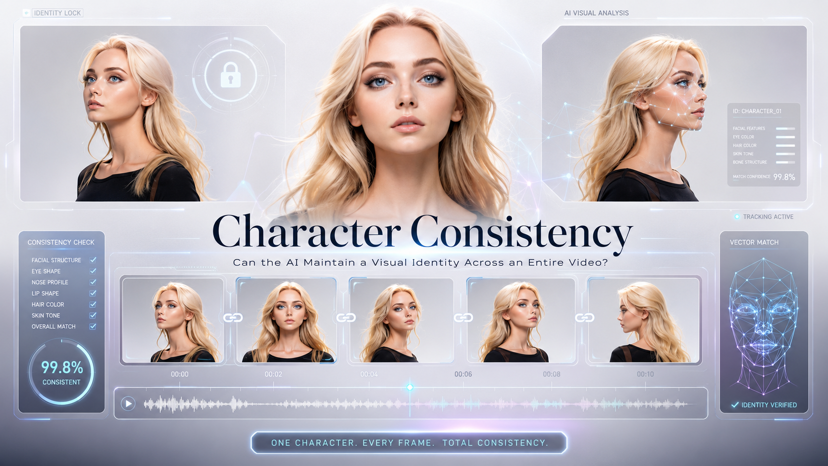 AI character consistency across multiple music video scenes