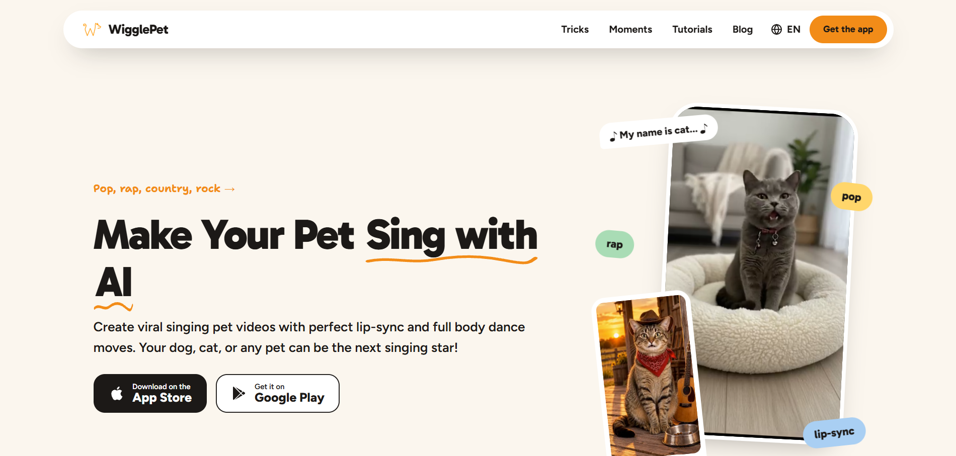 WigglePet product interface screenshot