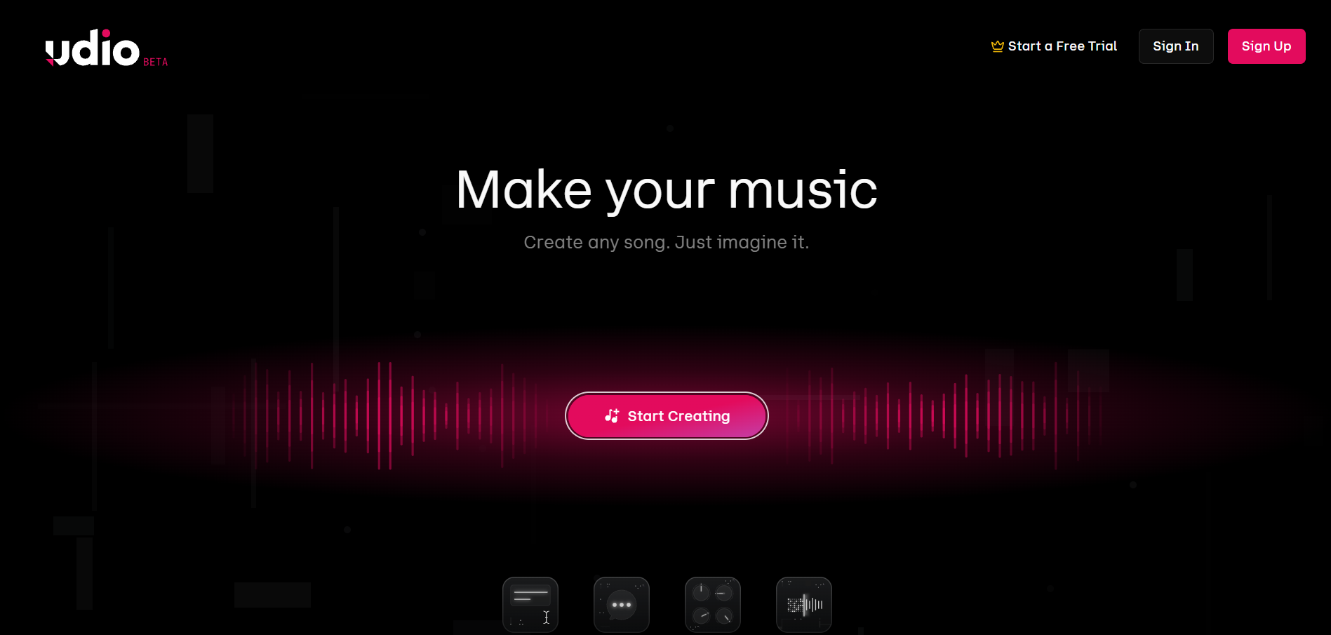 Udio product interface screenshot