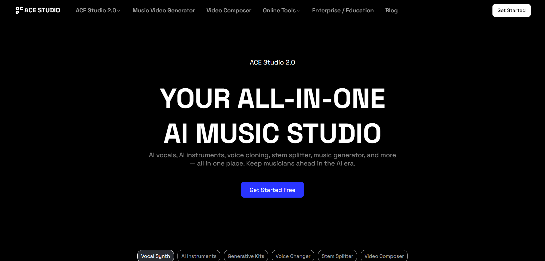 ACE Studio product interface screenshot