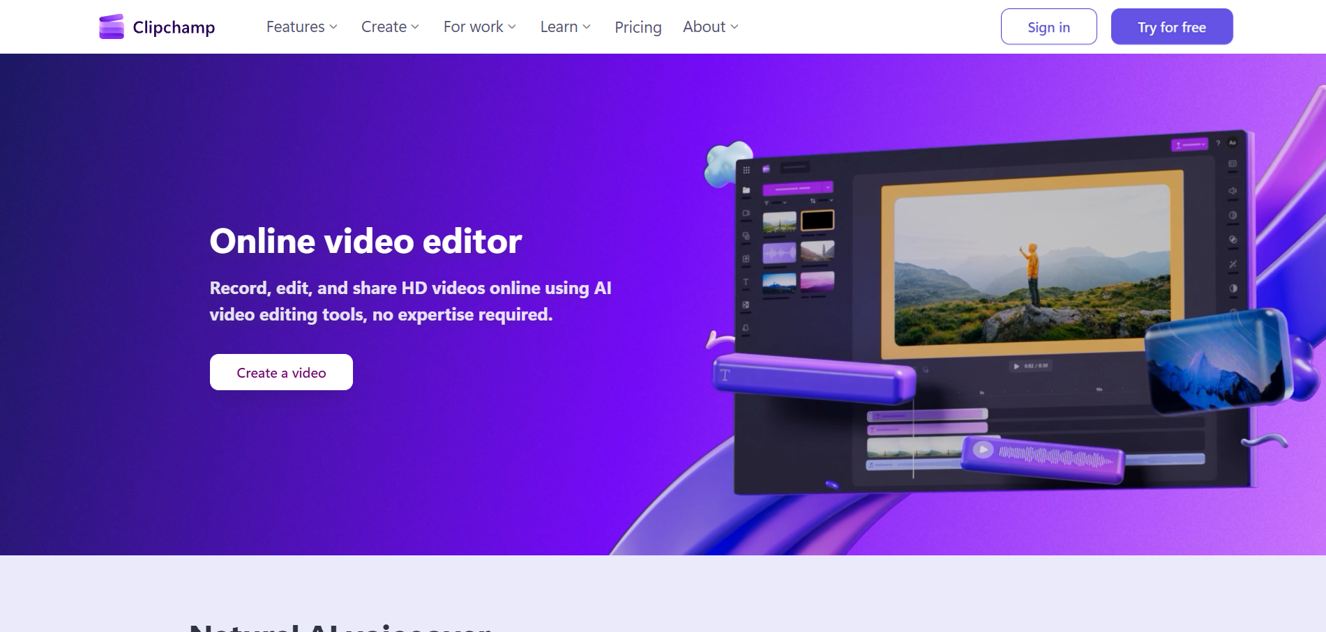 Clipchamp product interface screenshot