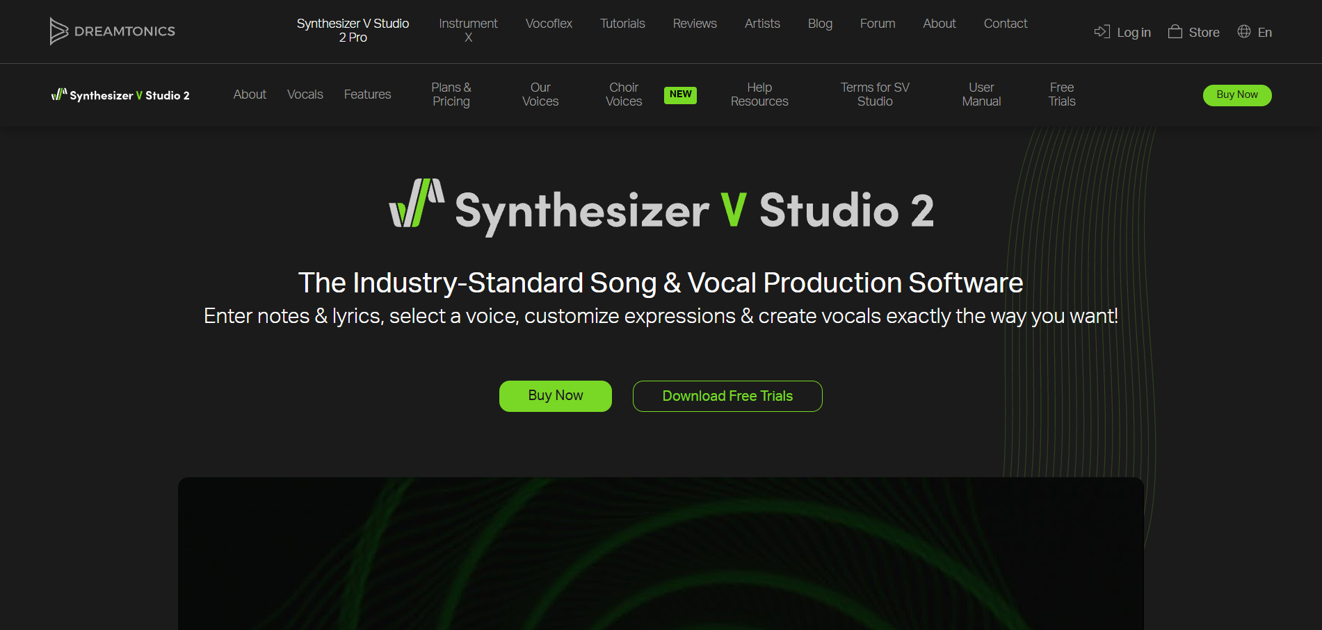 Synthesizer V product interface screenshot