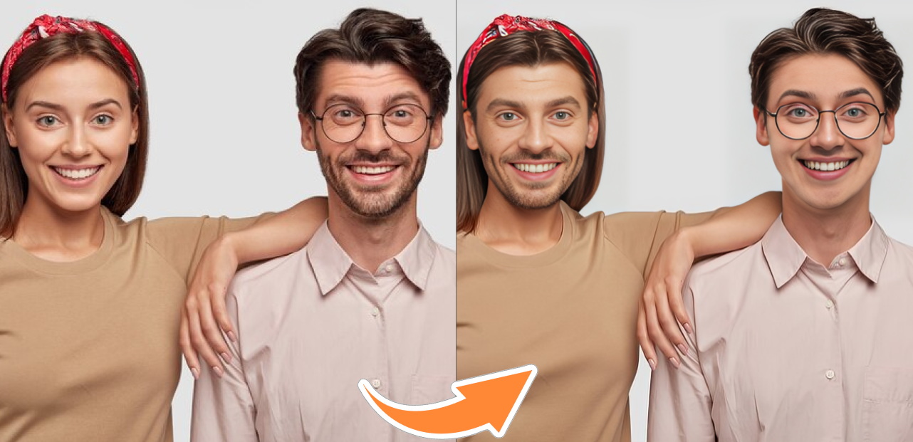 Close-up of a high-fidelity AI face swap showing realistic skin texture