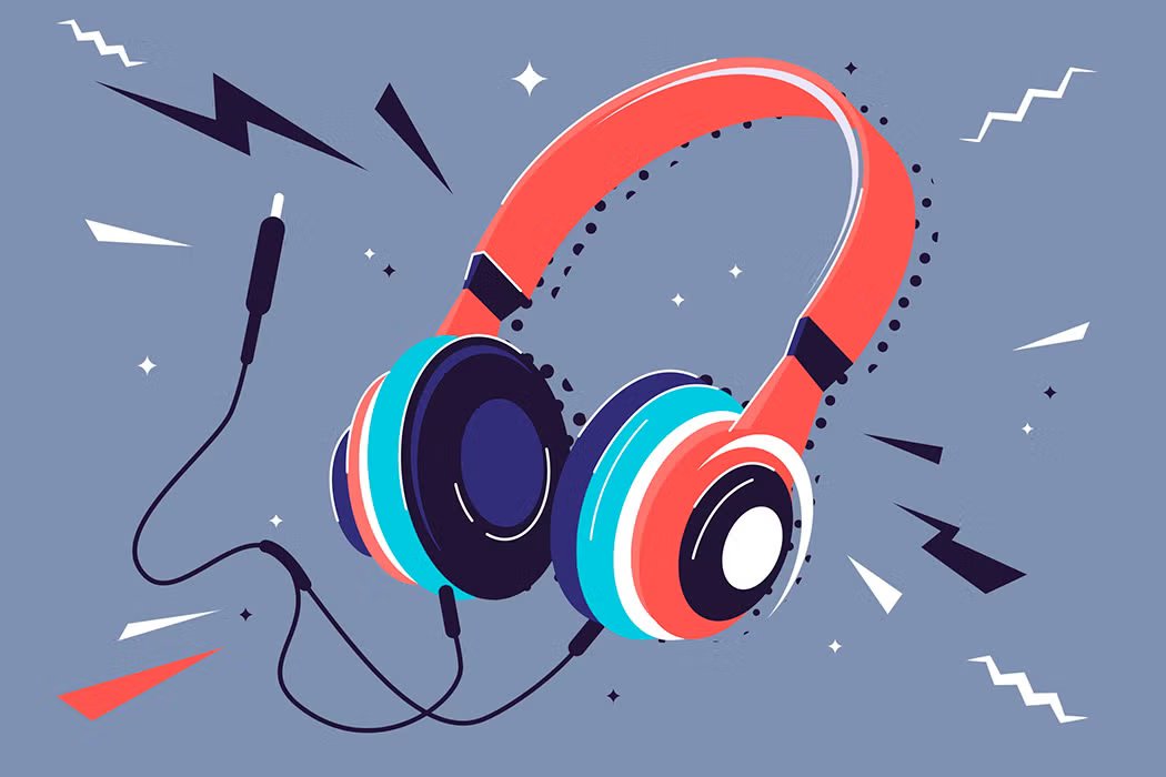 A vibrant, abstract visualization of sound waves and musical energy