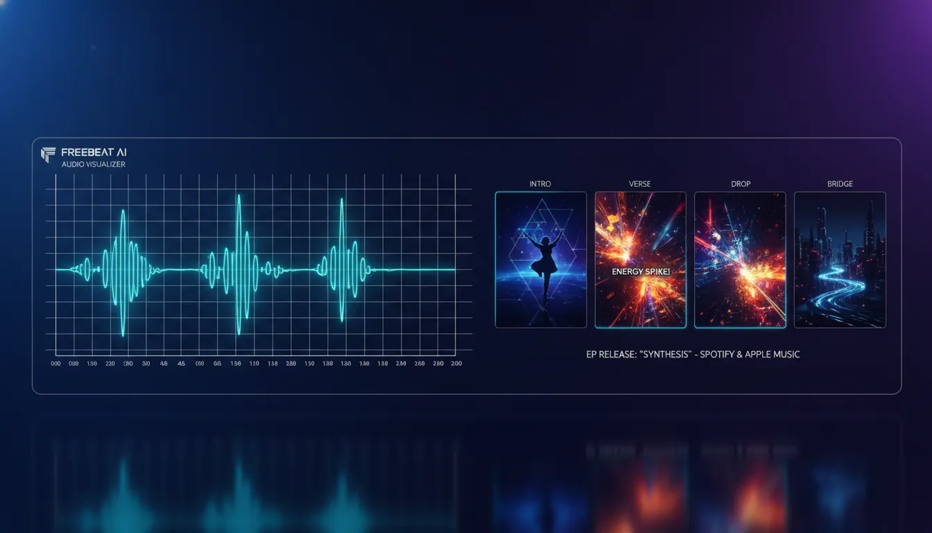 Freebeat AI audio reactive music video for EP release on Spotify and Apple Music