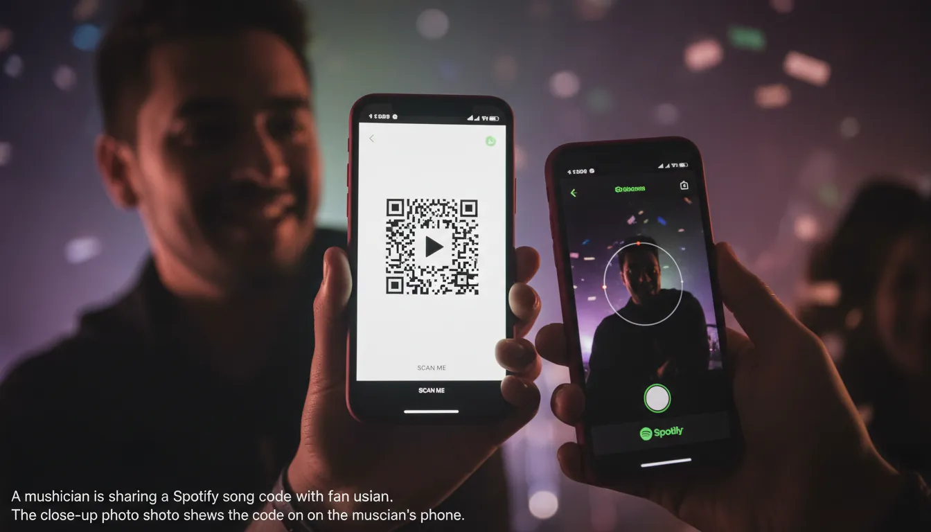 use Spotify Codes to share your music, Spotify Codes scanning, share Spotify song code