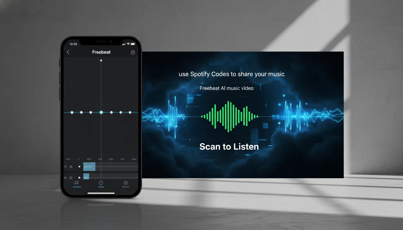 use Spotify Codes to share your music, Freebeat AI music video, Spotify Code promo video