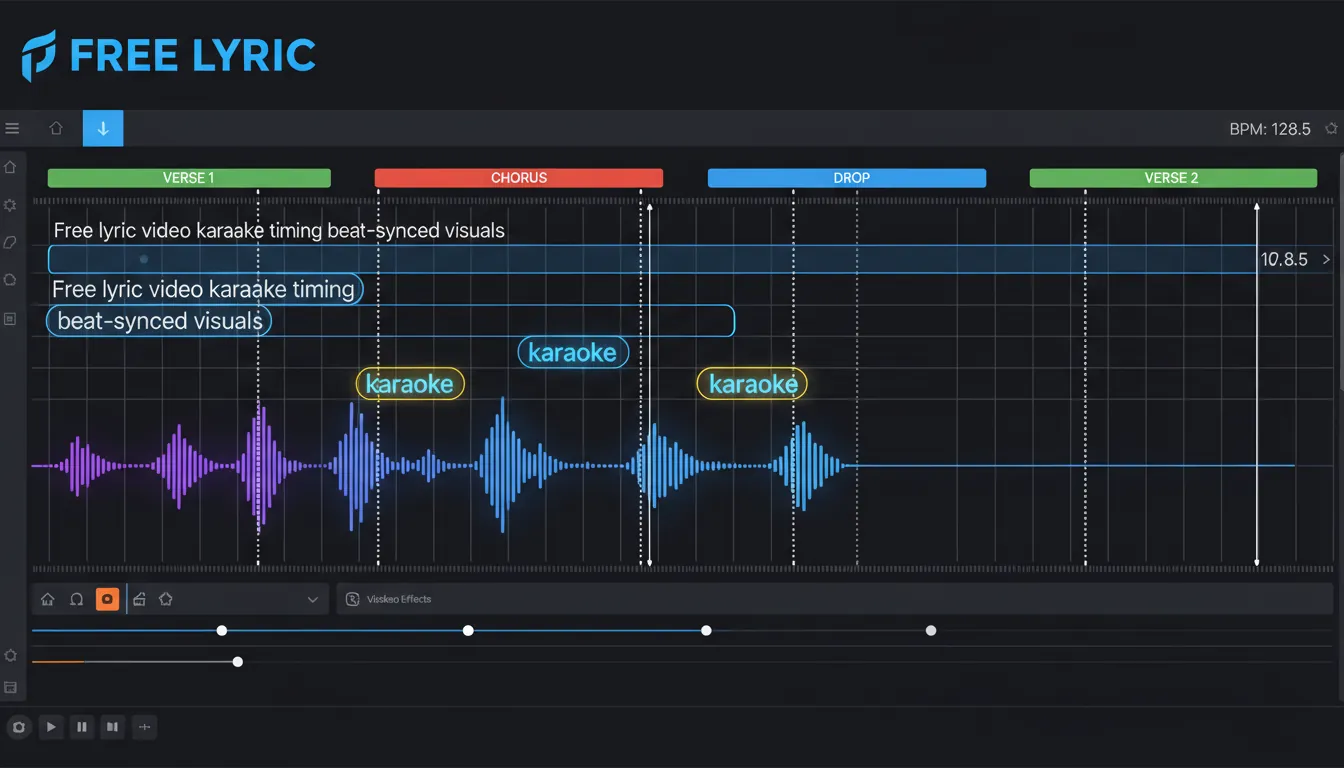 free lyric lyric video karaoke timing BPM beat-synced visuals