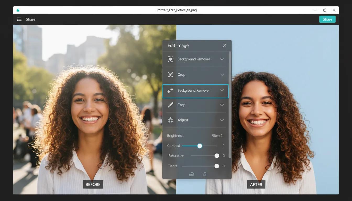 edit photo Canva before after background remover