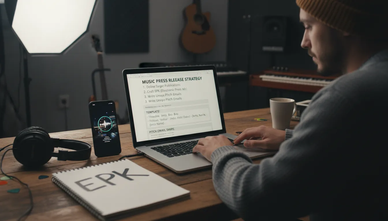 music press release strategy template and pitch email swipe