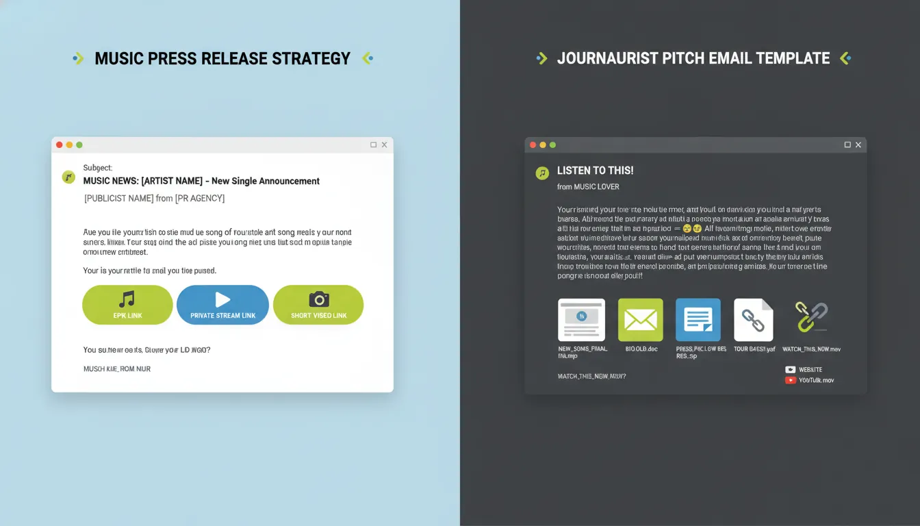 music press release strategy pitch email template for journalists