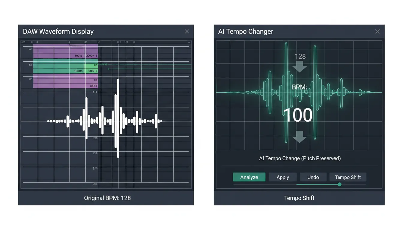 how to make music bpm slower ai tempo change without changing pitch