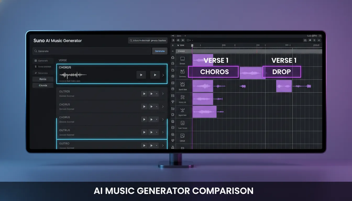 Is Suno the best music generator interface review AI music generator comparison
