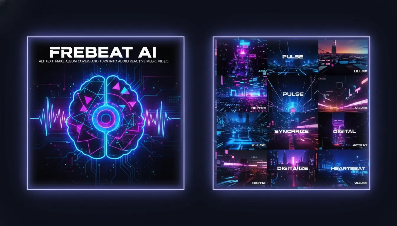 make album covers and turn into audio reactive music video Freebeat AI