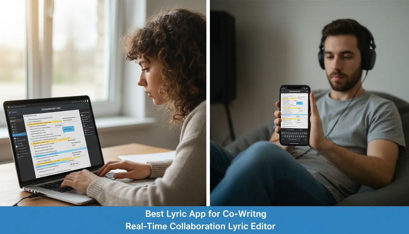 best lyric app for co-writing real-time collaboration lyric editor