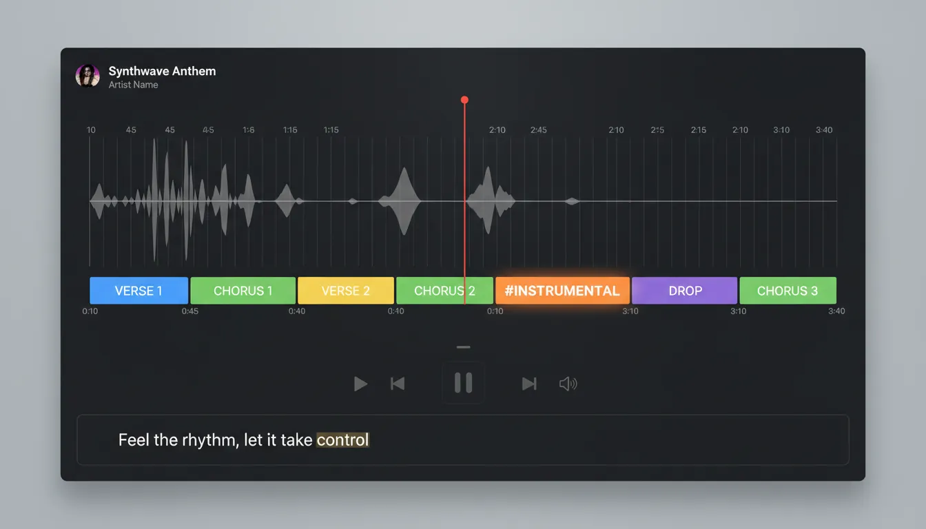 lyric app with instrumental sync feature timeline beat grid instrumental tag