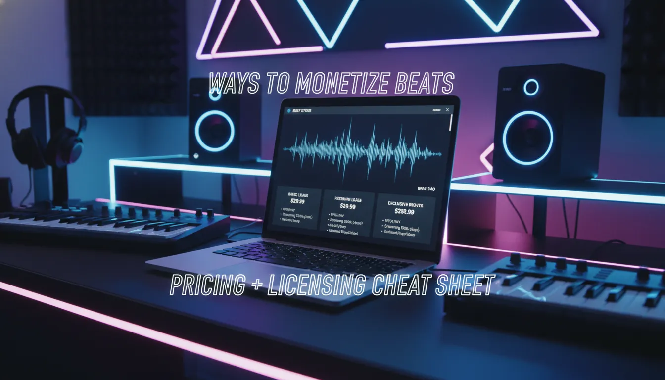 ways to monetize beats pricing licensing cheat sheet