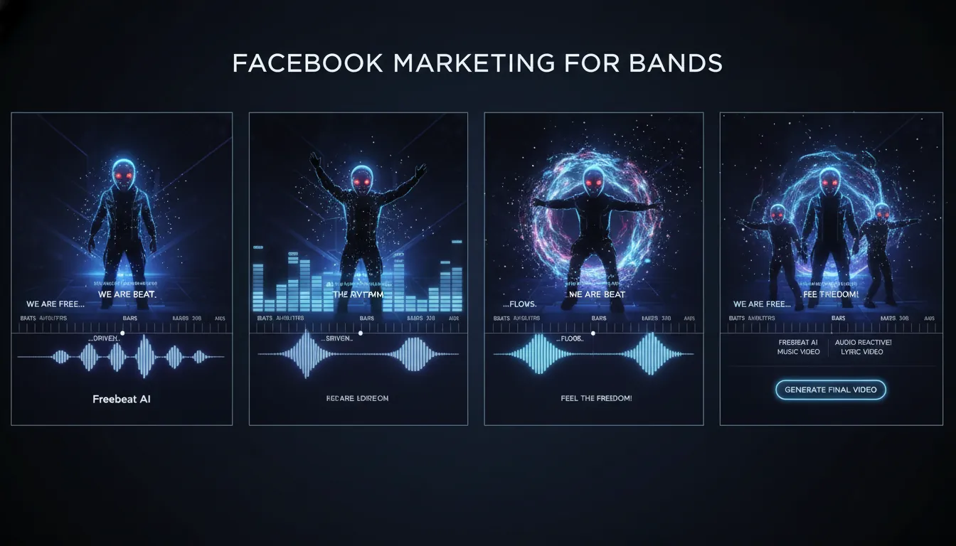 facebook marketing for bands Freebeat AI audio reactive music video lyric video