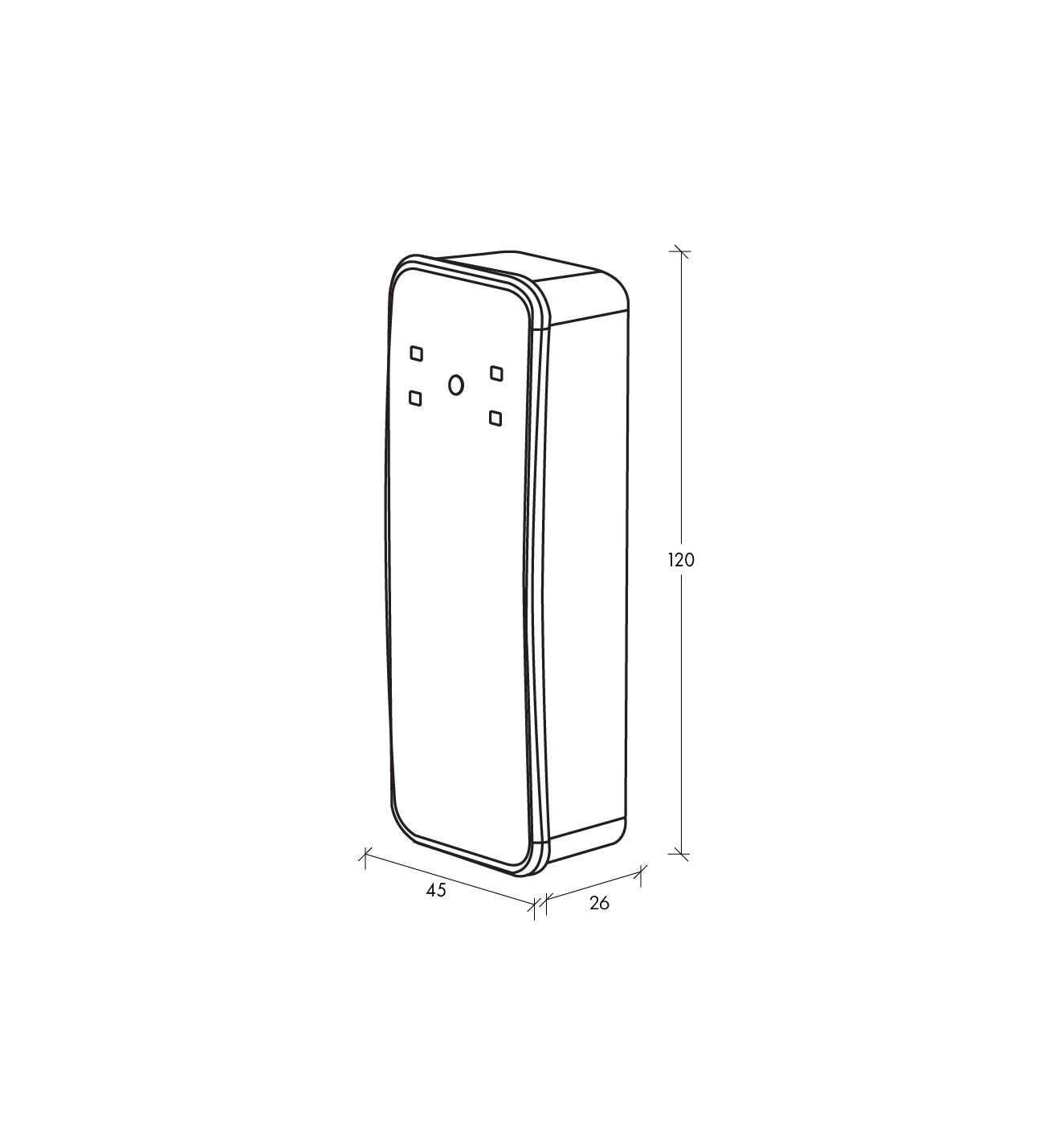 BOOQED mini 3 access reader dimensions