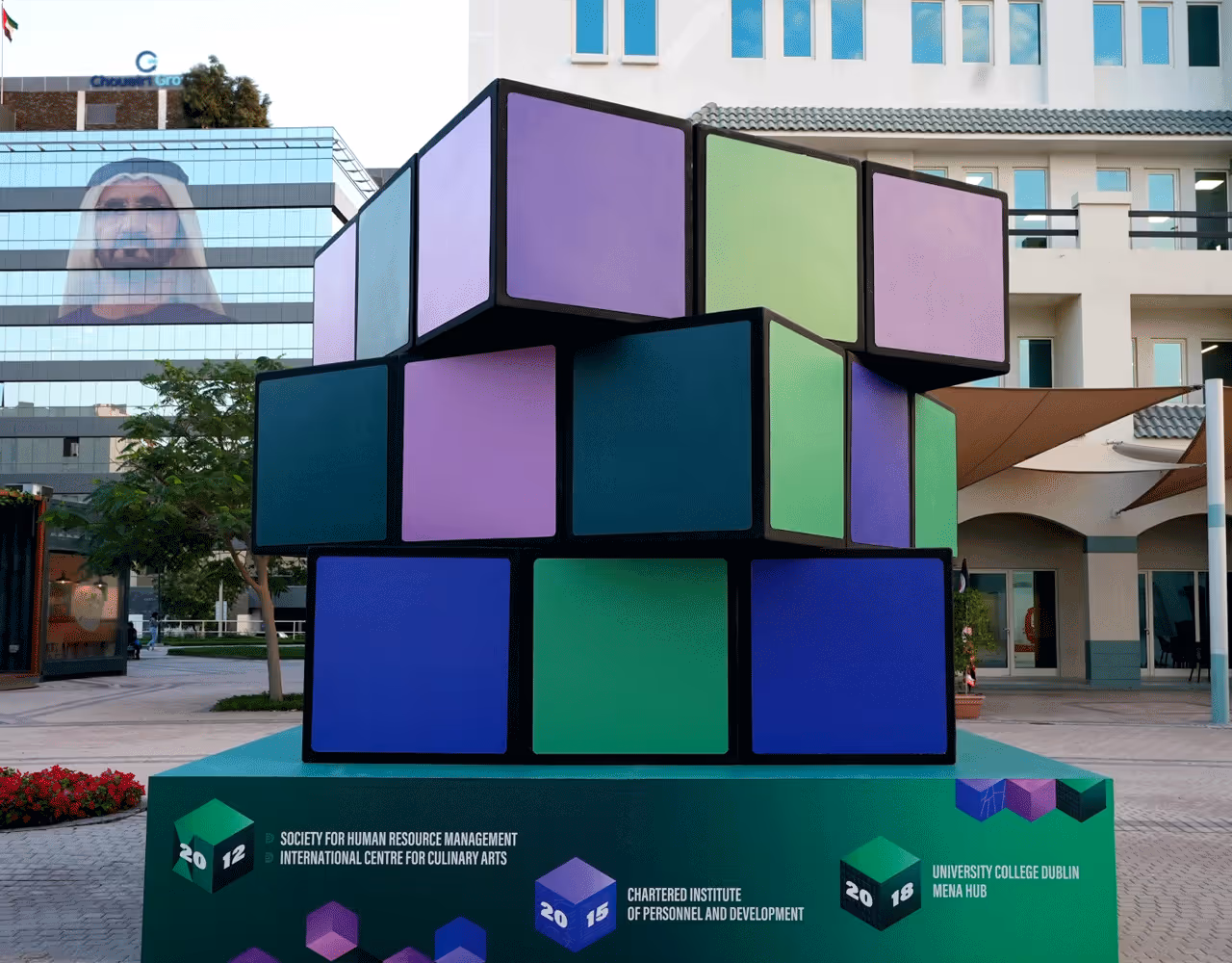 Your turn solve the worlds largest rubiks cube at dubai knowledge park