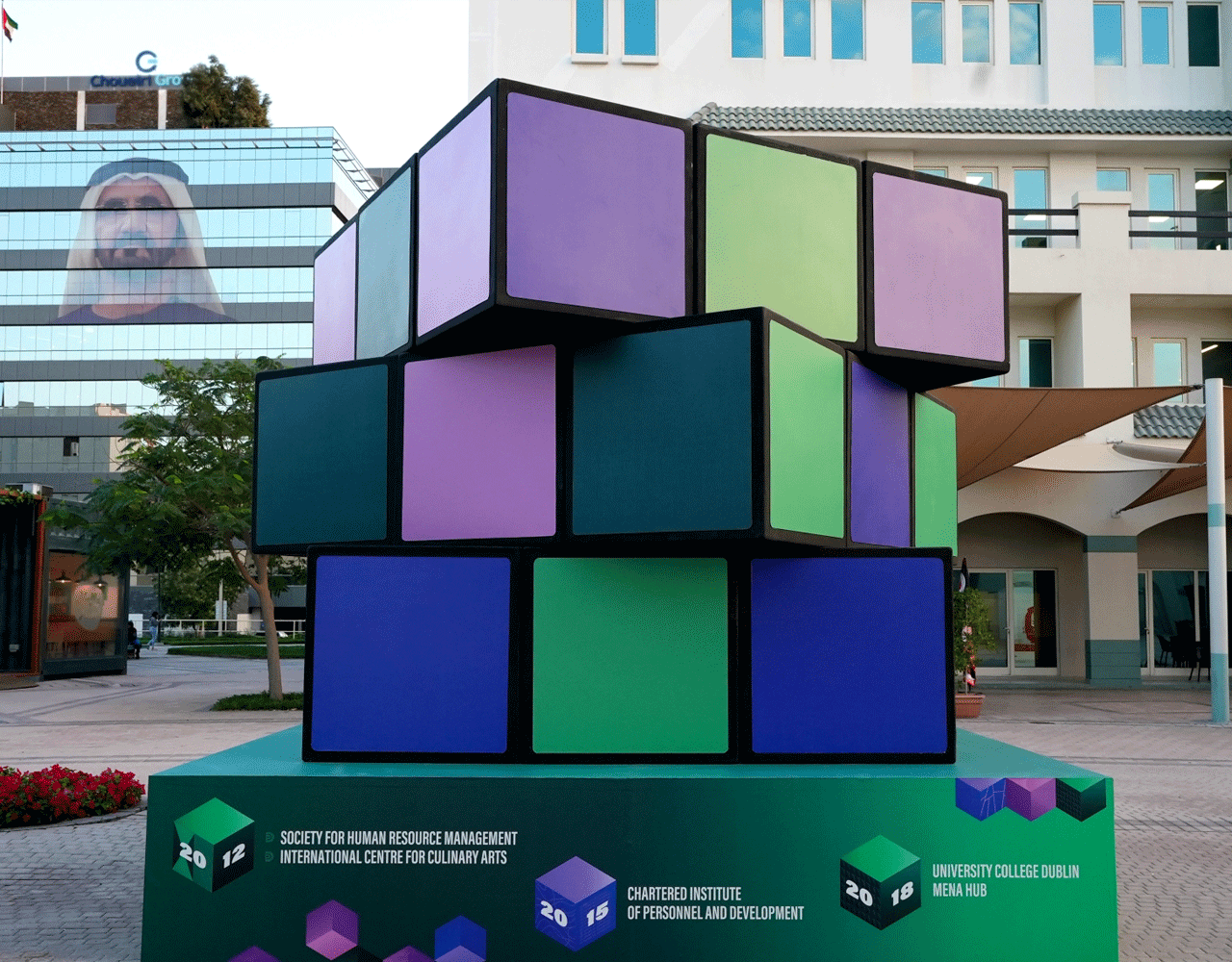 Your turn solve the worlds largest rubiks cube at dubai knowledge park
