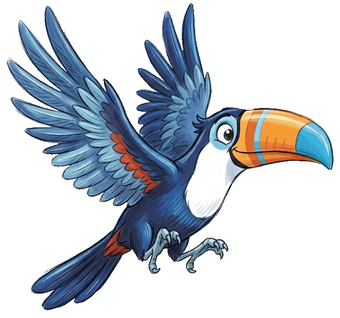 Illustration eines fliegenden Tukans