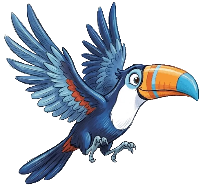Illustration eines fliegenden Tukans