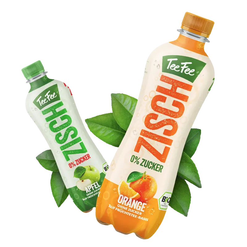 ZISCH Orange und Apfel die ersten Bio-Limos in der 500ml rePET Flasche