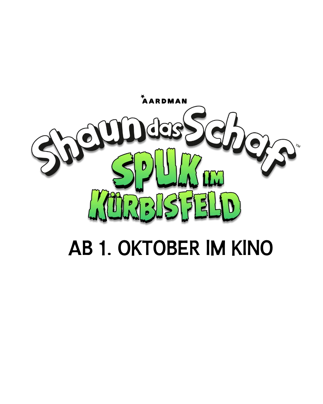 Schriftzug Shaun das Schaf Spuk im Kürbisfeld