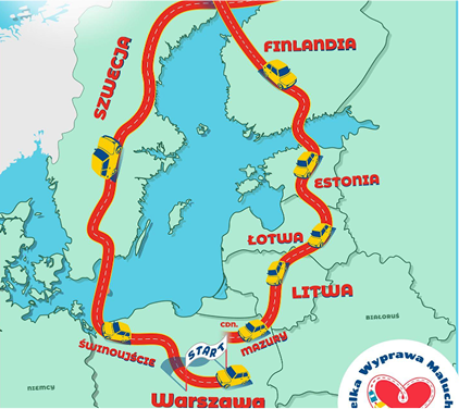Mapa Wielkiej Wyprawy Maluchów