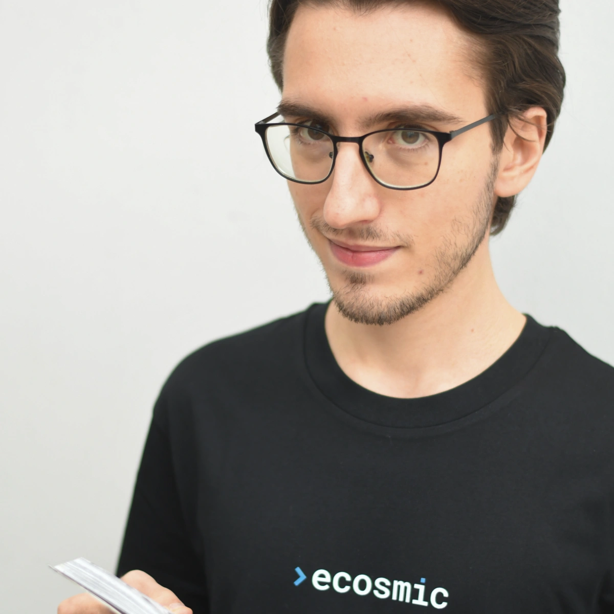 A professional headshot of Francesco doing a fun pose