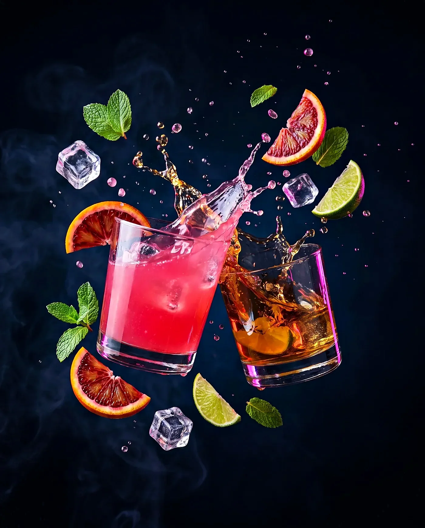 Cocktails und Mocktails, live gemixt, cinematisch dunkel