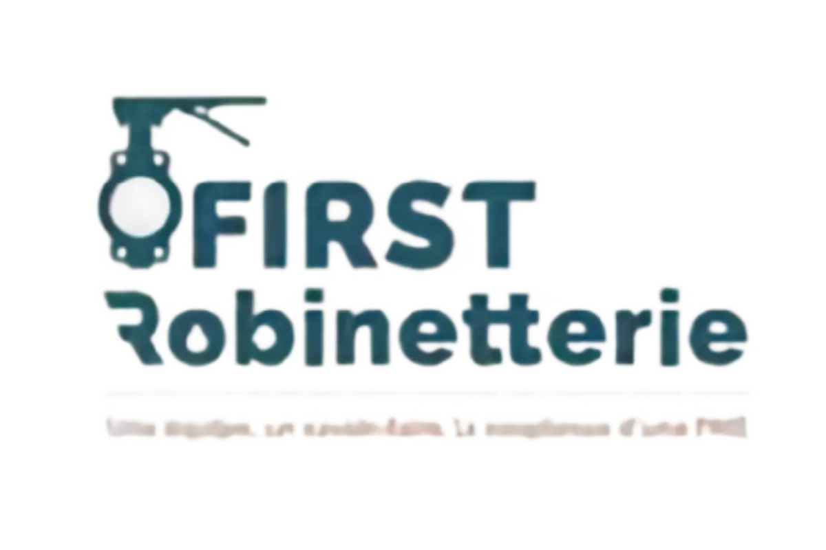 Logo con immagine stilizzata di un rubinetto sopra la scritta 'FIRST Robinetterie'.