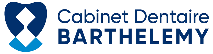 Logo du Cabinet Dentaire Barthelemy avec un symbole stylisé bleu à gauche du texte.