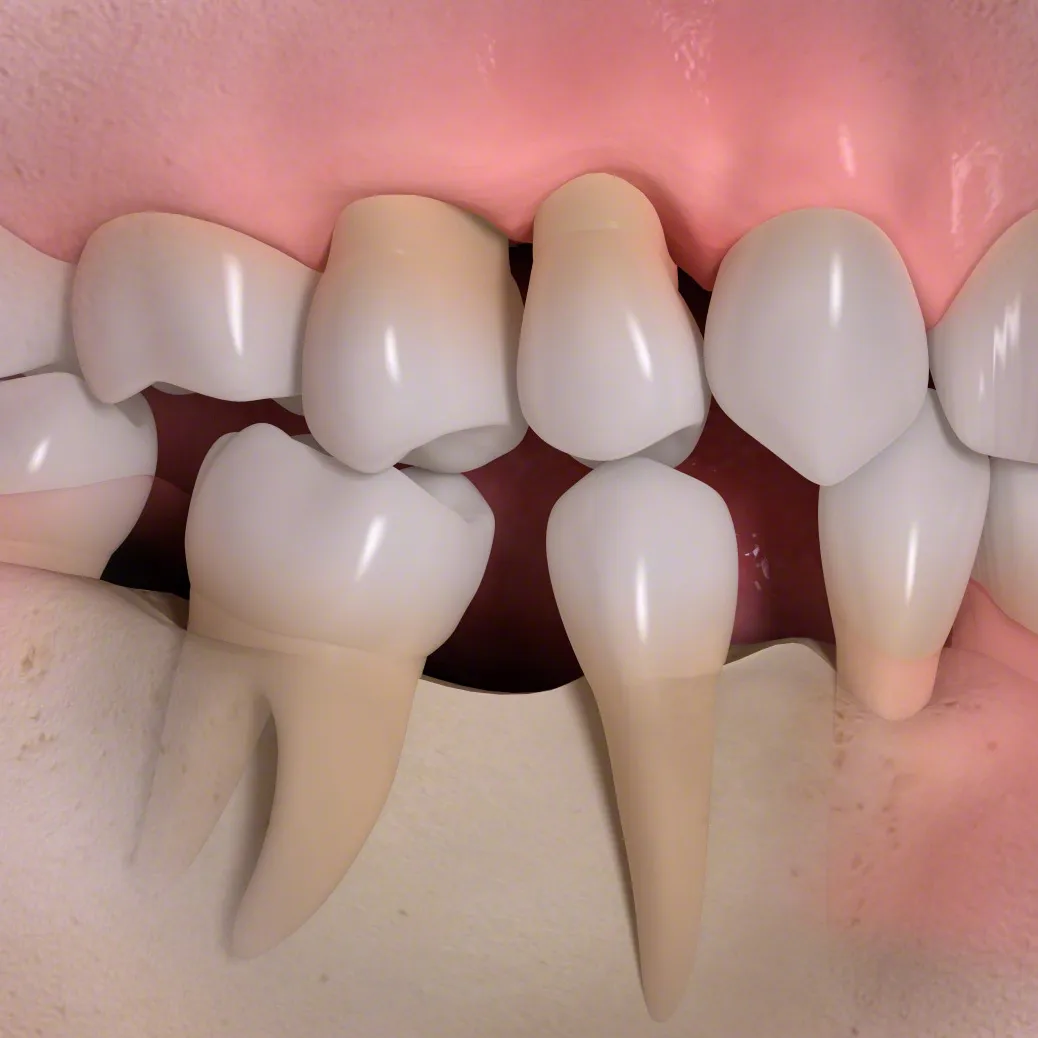 Perte osseuse et déplacement des dents après la perte d'une dent