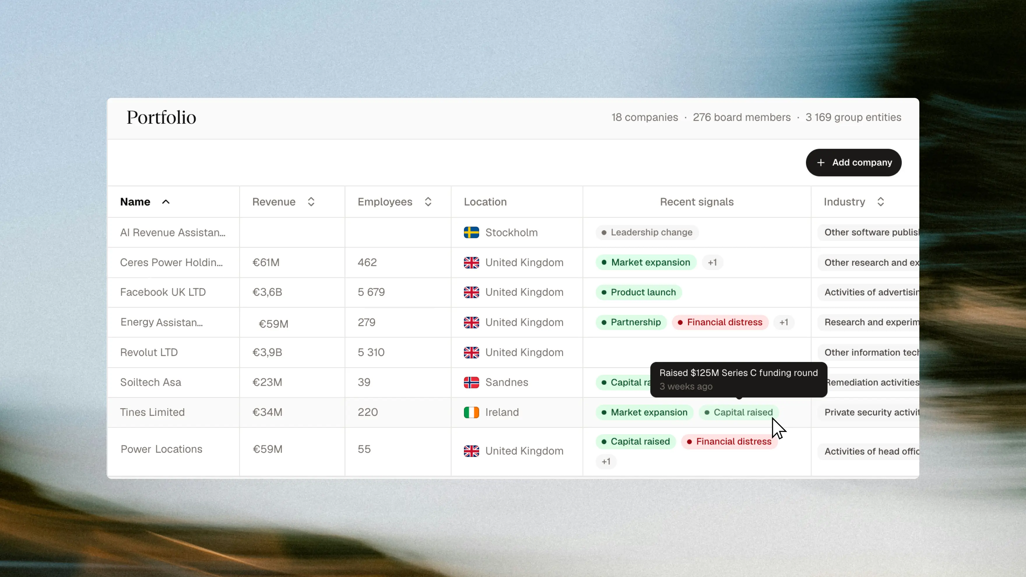 Releasing Signals: monitor the companies you care about