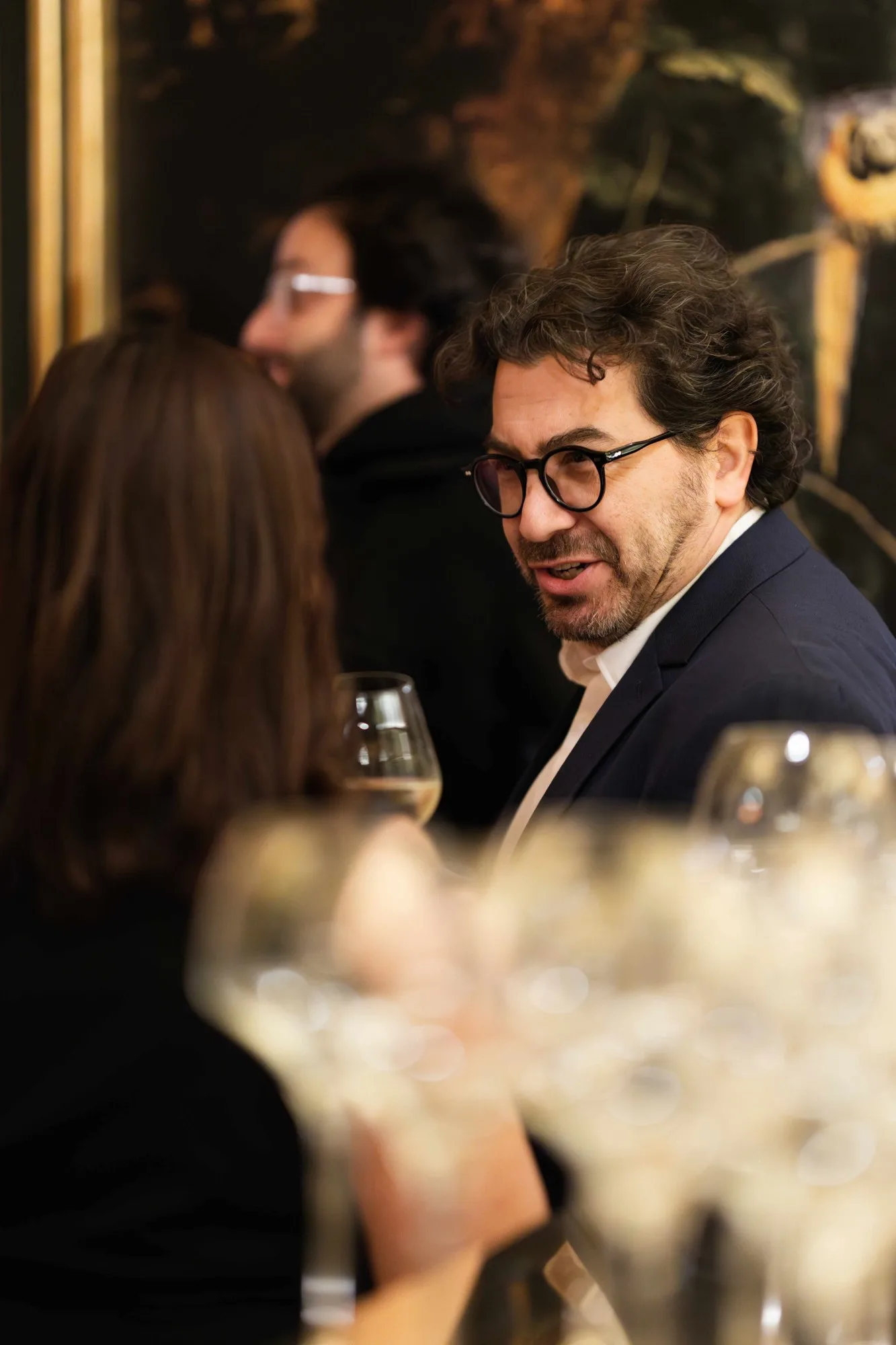 Samtal vid champagnebordet