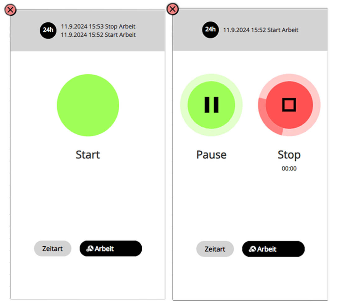 Ambion Zeiterfassung App auf zwei Geräten