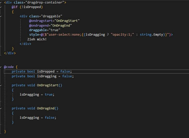 Drag & Drop in Blazor – Schritt 7
